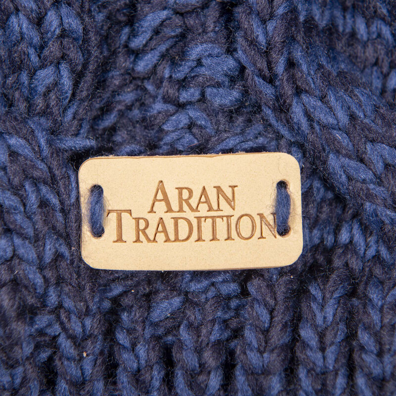 Kids Knit Style Aran Traditions Cable Knit Tammy Bobble Hat, Navy Colour